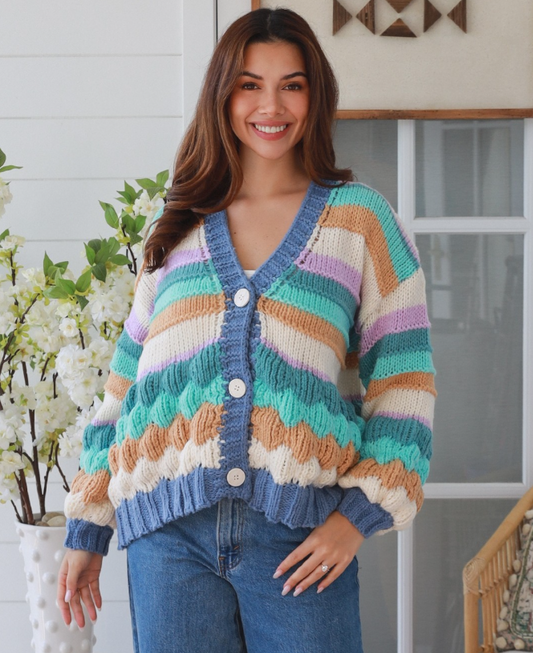 #Mazie Puff Sleeve Button Up Cardigan