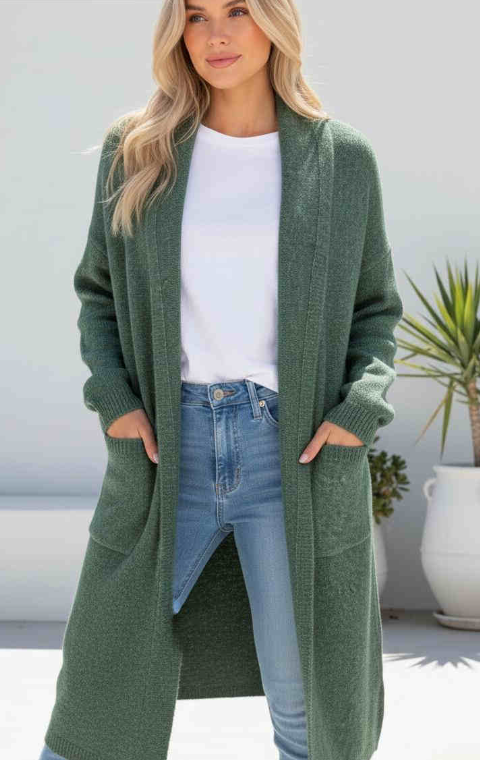 Opal Maxi Knit Cardigan With Pockets