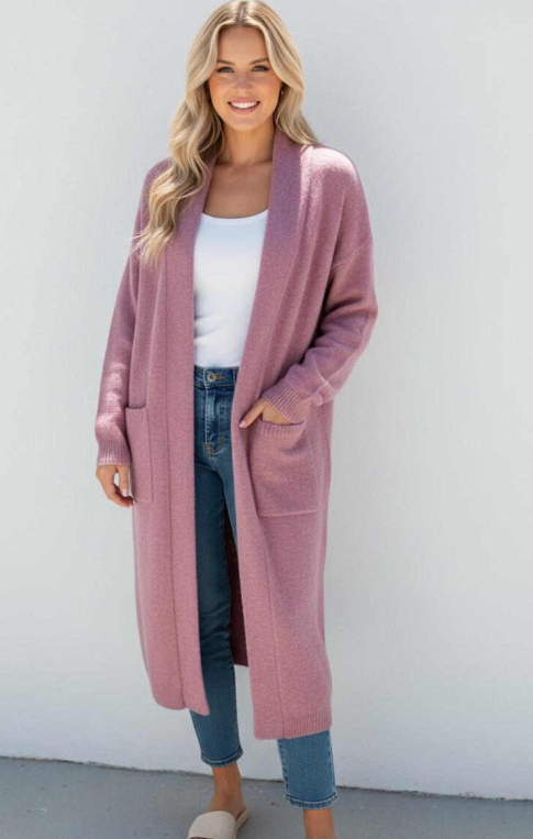 Opal Maxi Knit Cardigan With Pockets