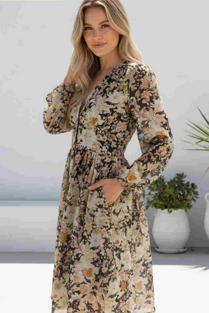 Janet Long Sleeve Midi Dress