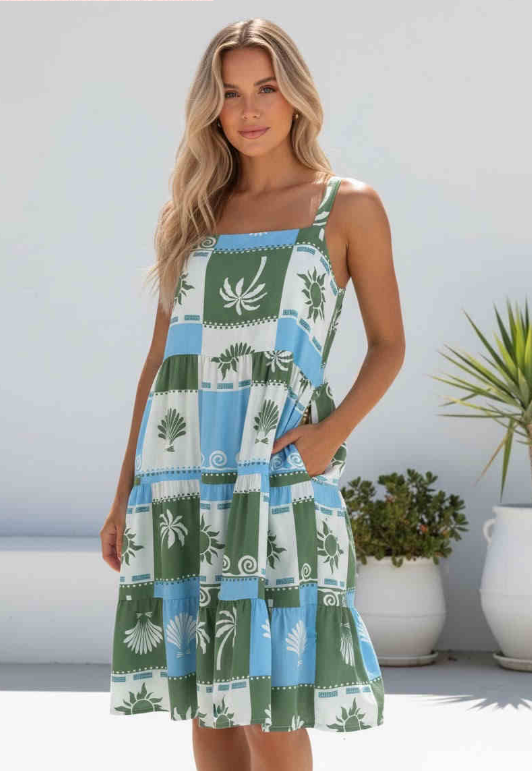 Sunny Palm Mini Dress