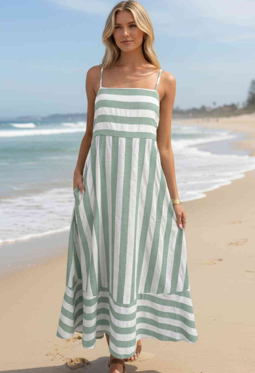 Candy Stripe Maxi Dress