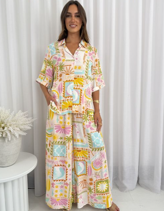 #Good Vibes Shirt & Wide Leg Pants - Sold Separately