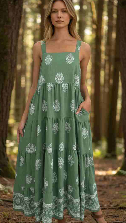 Brooke 3 Tier Strappy Maxi Dress