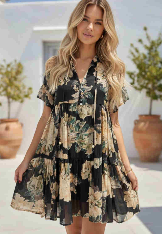 #Gardenia Babydoll Mini Dress