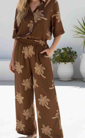 #Palm Shirt & Pants Coordinate Set