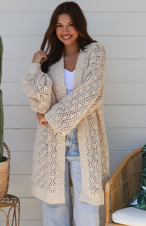 #Long Cable Knit Cardigan