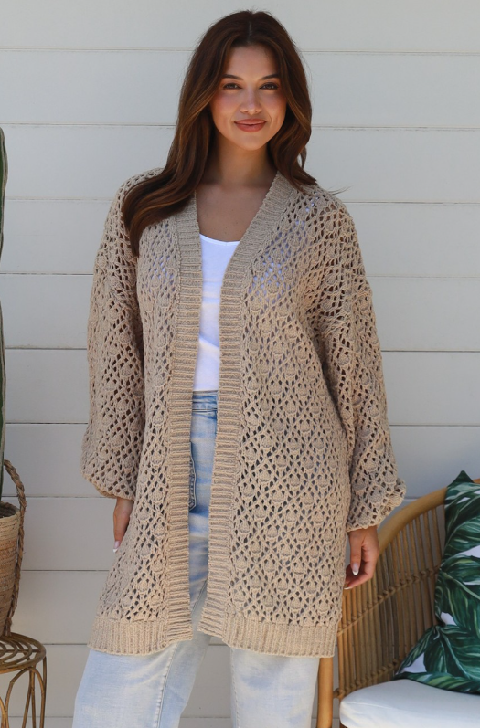 #Long Cable Knit Cardigan