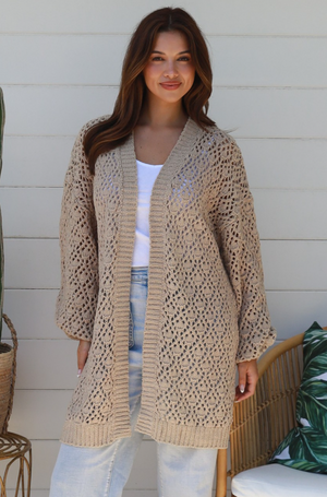 #Long Cable Knit Cardigan