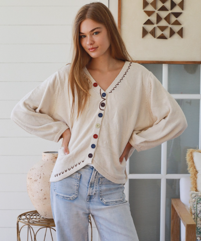 #Myla Mixed Button Cardigan