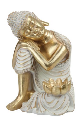 24cm Sitting Buddha With Lotus Tealight Hold