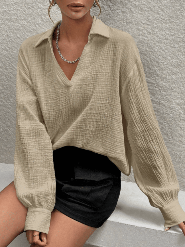 #Cropped Waffle L/S Top