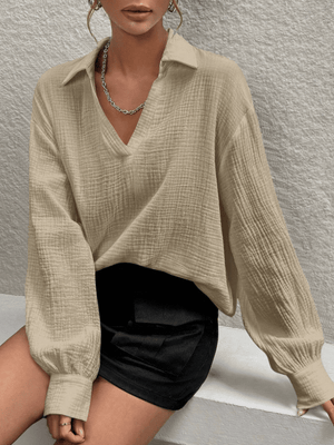 #Cropped Waffle L/S Top