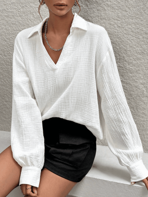 #Cropped Waffle L/S Top