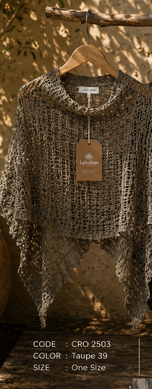 Lulu Crochet Pillow Box Poncho