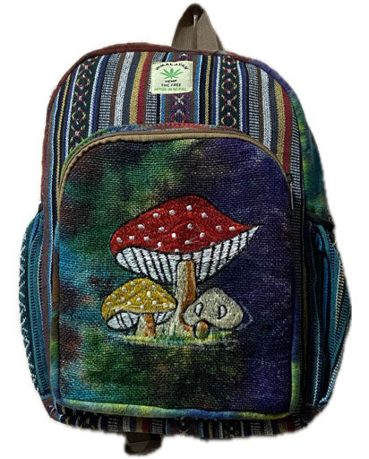 Mushroom Tie Dyed Hemp Backpack