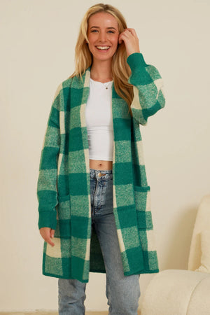 CHECK LONG CARDIGAN VM0073