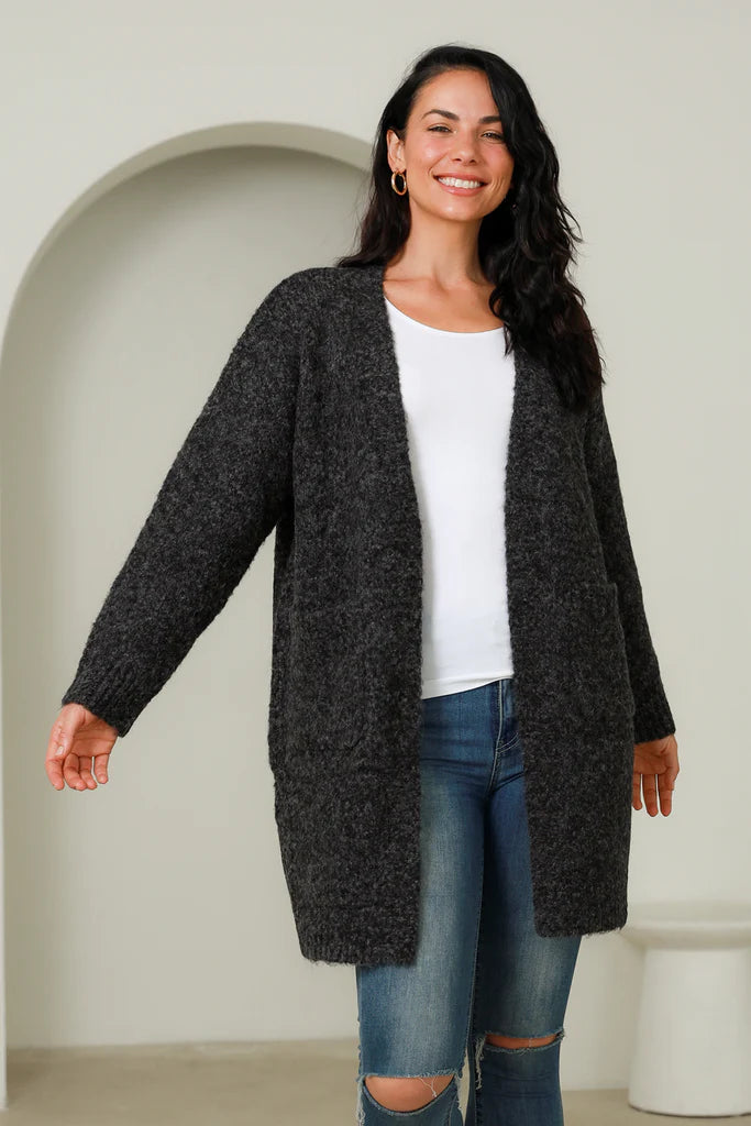 PLAIN SOFT KNITTED CARDIGAN