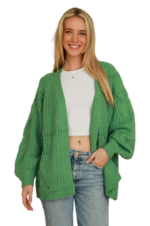 PLAITED CABLE KNITTED CARDIGAN