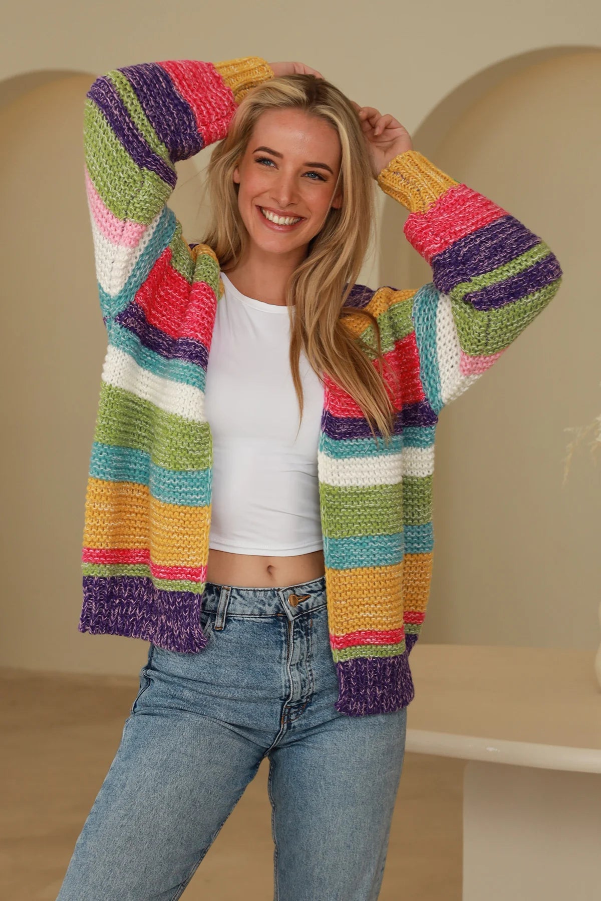 CANDICE STRIPED KNIT JACKET