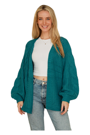 PLAITED CABLE KNITTED CARDIGAN