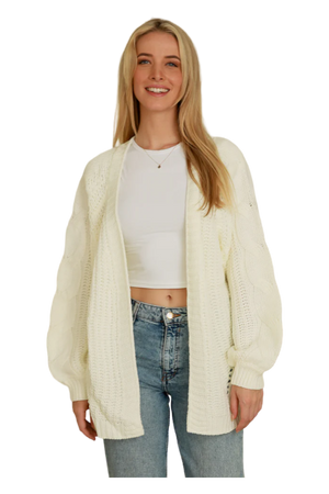 PLAITED CABLE KNITTED CARDIGAN