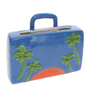 Ceramic Suitcase Flower Vase