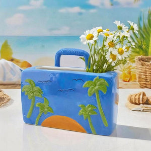 Ceramic Suitcase Flower Vase
