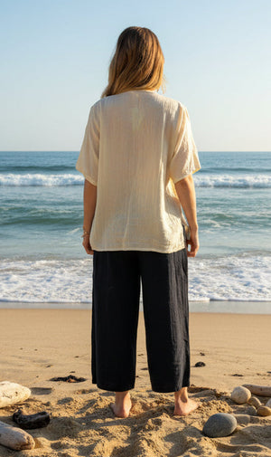 Boheme Cotton Button Up Top