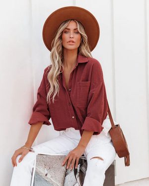 #Button-up Corduroy Shacket