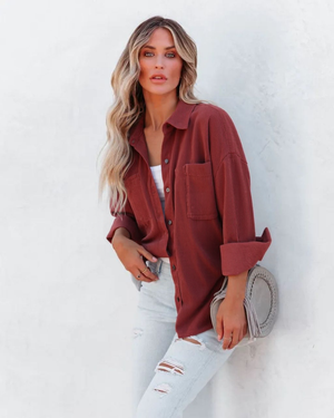 #Button-up Corduroy Shacket
