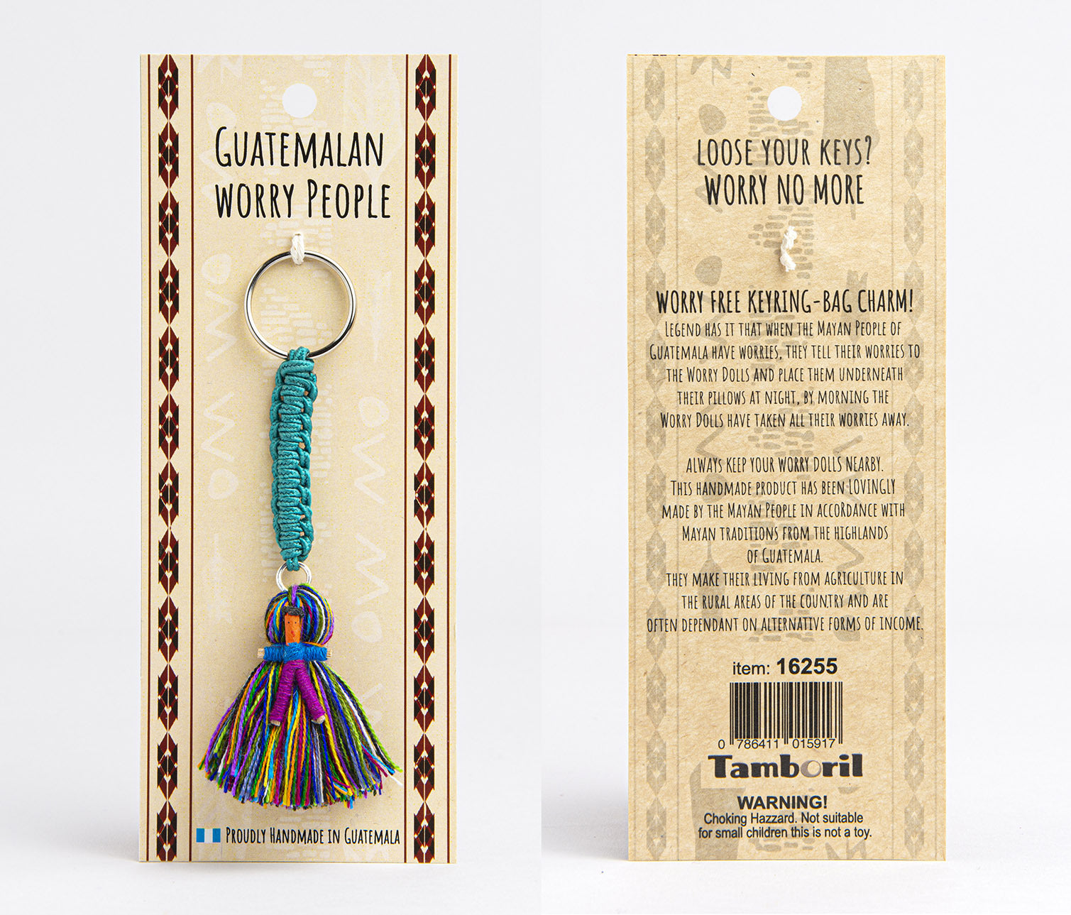 MAYAN WORRY DOLL POMPOM KEYRING