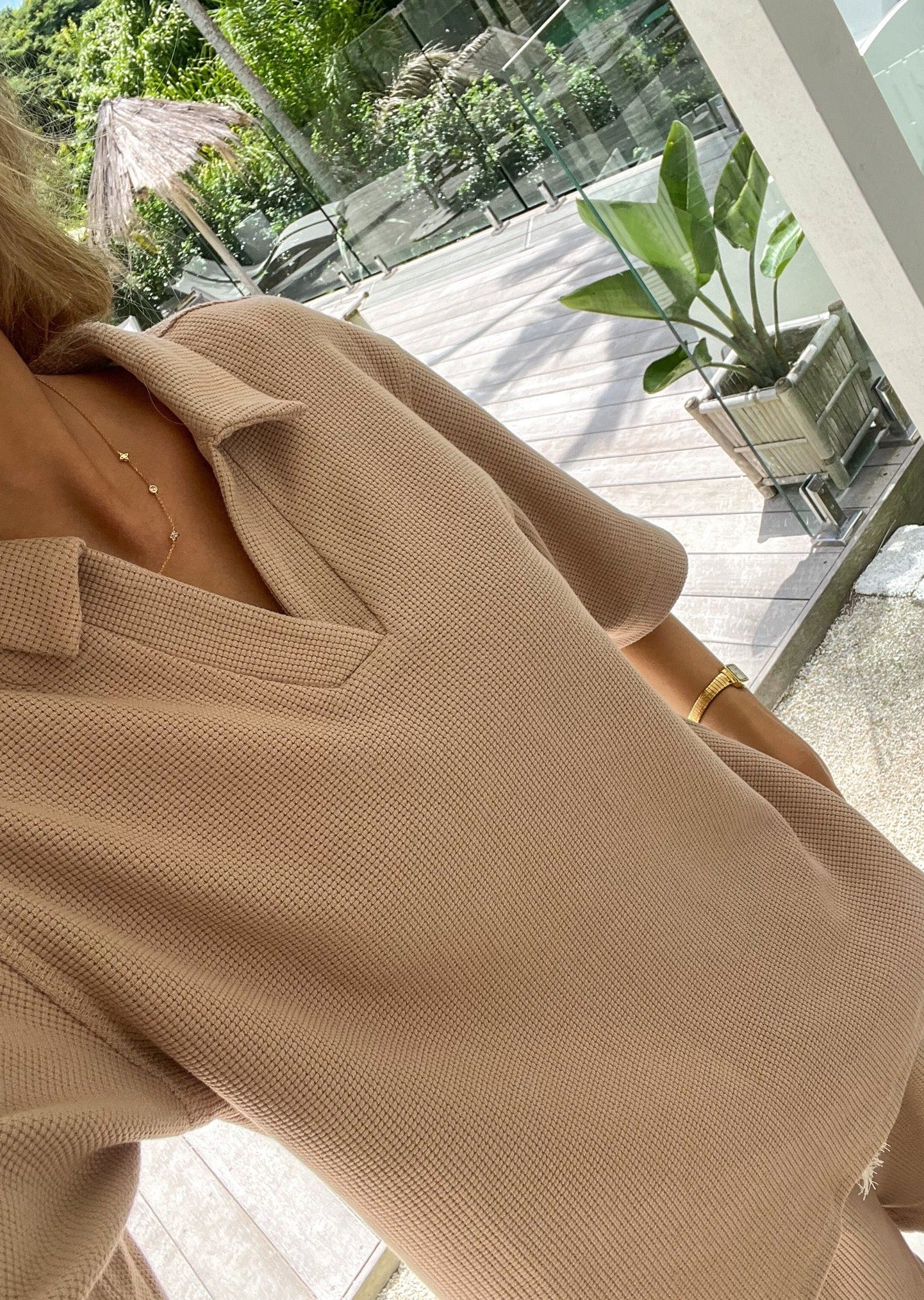 #Kaylin Waffle Shirt