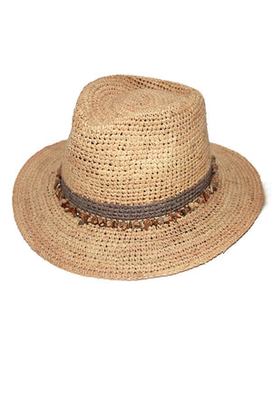 Natural Weaved Hat With Gems