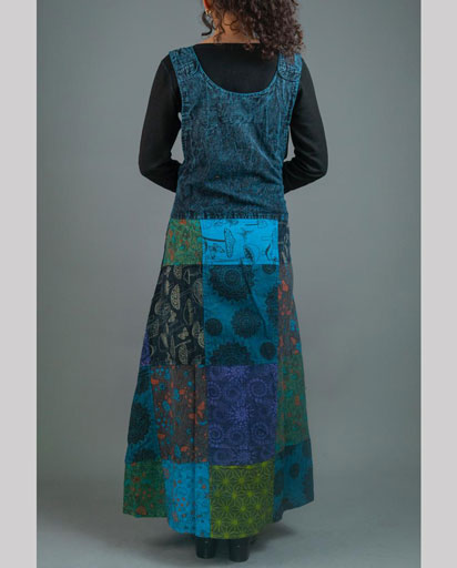 Patchwork Overall Maxi Dress