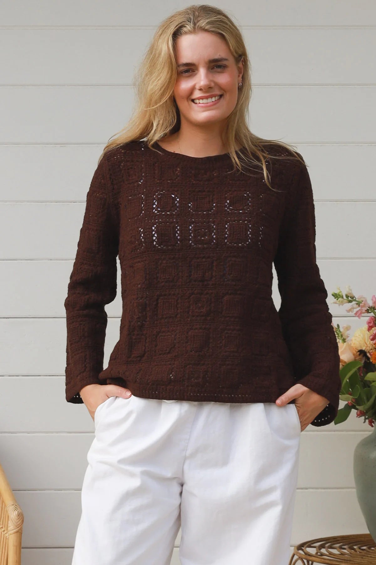 #Charlotte Crochet Panel Jumper