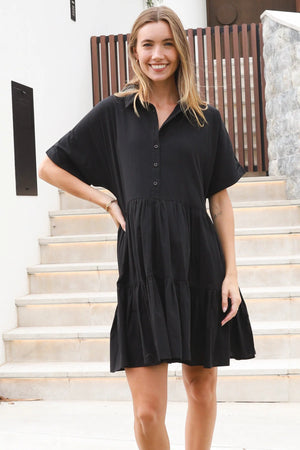 Chiara Cotton Collared Mini Dress