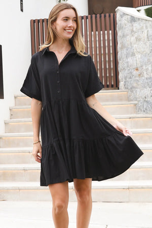 Chiara Cotton Collared Mini Dress