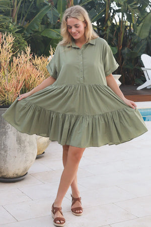 Chiara Cotton Collared Mini Dress