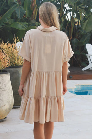 Chiara Cotton Collared Mini Dress