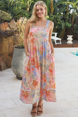 Everly Lace Trim Midi Dress