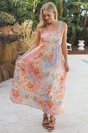 Everly Lace Trim Midi Dress