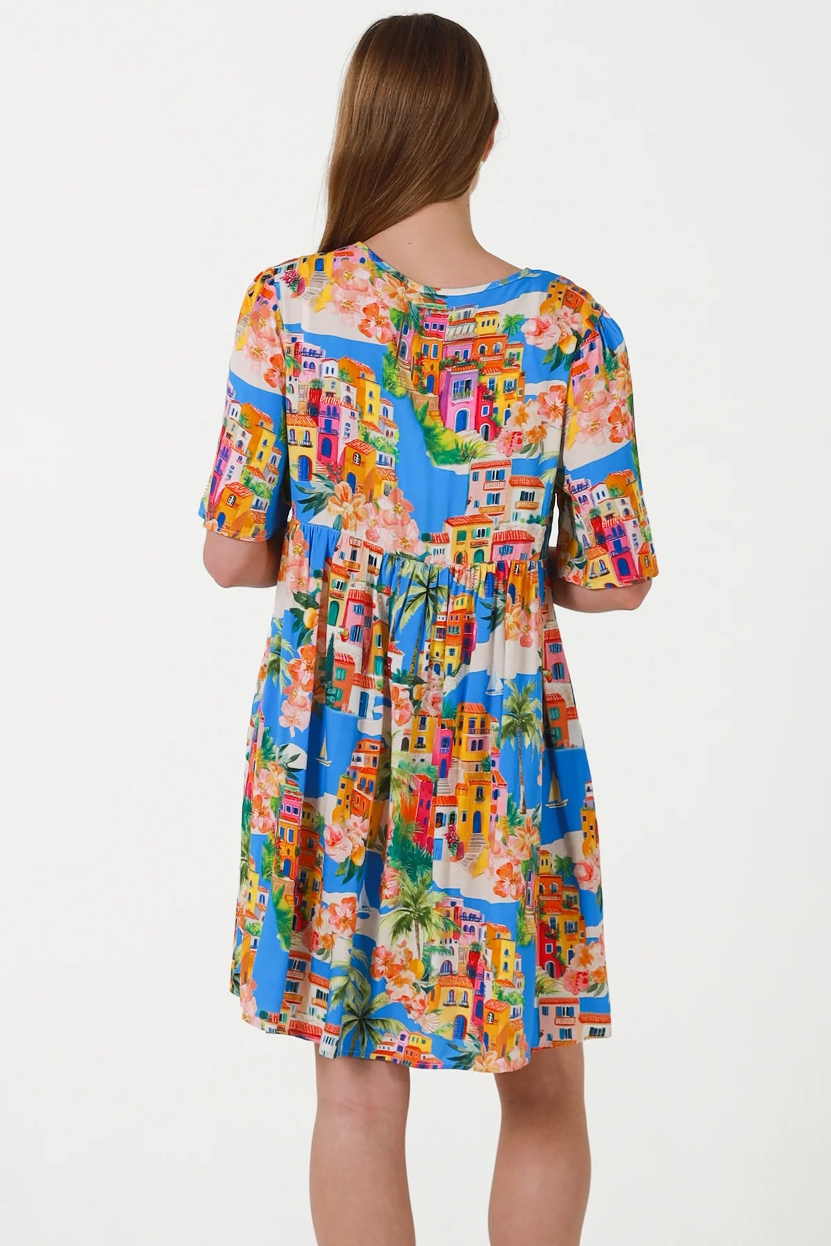 Vibrant Mykonos Mini Dress