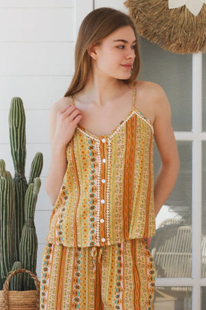 Amara Slip Top With Lace Trim