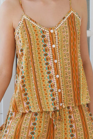 Amara Slip Top With Lace Trim