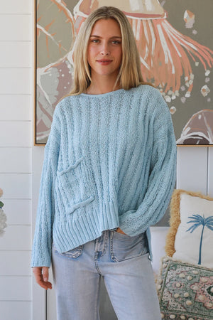 #Round Neck knit Jumper With Front Pocket