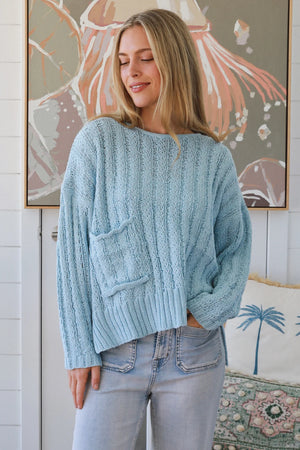 #Round Neck knit Jumper With Front Pocket