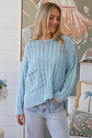 #Round Neck knit Jumper With Front Pocket