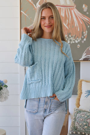#Round Neck knit Jumper With Front Pocket