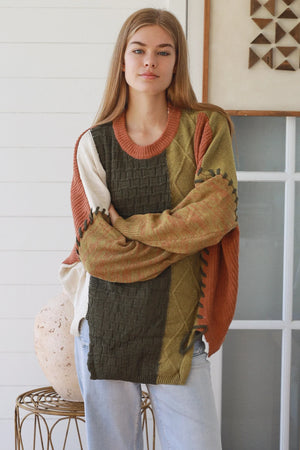 #Lucy Chunky Stitch Baggy Jumper